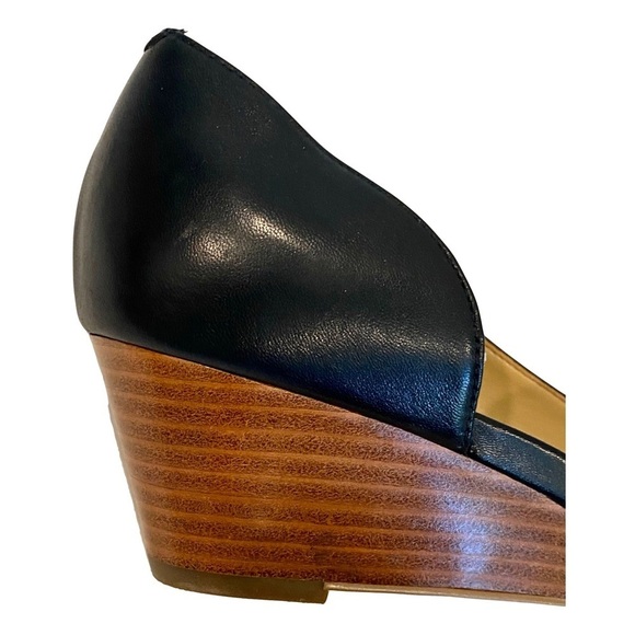 Talbots Laney D'Orsay Wedge Black Knot Shoes Career Office Size 7.5 - Picture 10 of 14